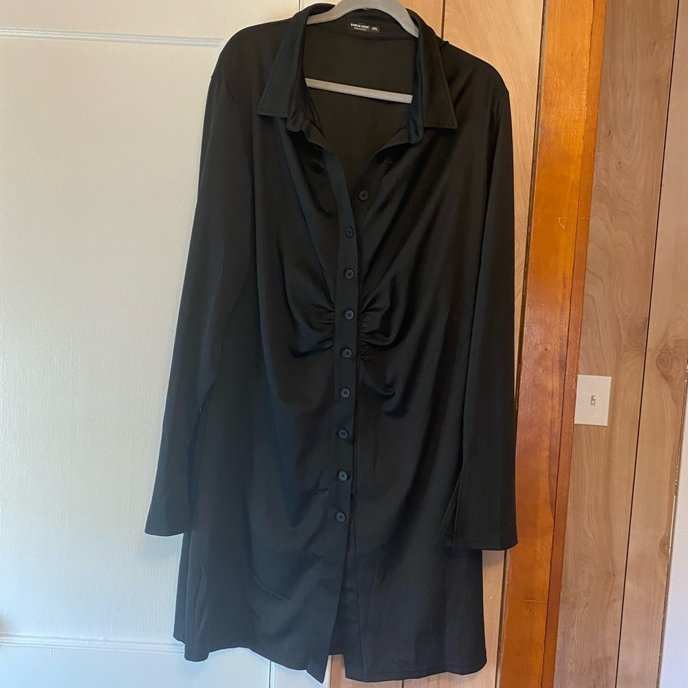 Black button down dress